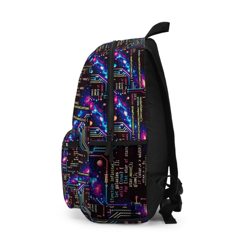 Galaxy Code Circuit Backpack | Programming Pattern, Space Tech Print image 3