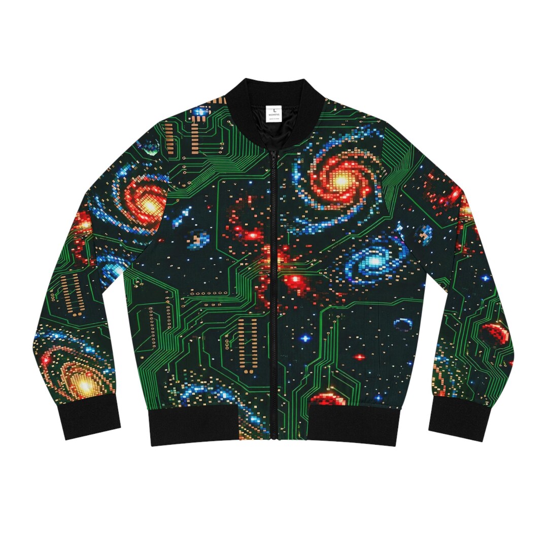 Galaxy Circuit Bomber Jacket | Space Galaxy PCB Print - Etsy