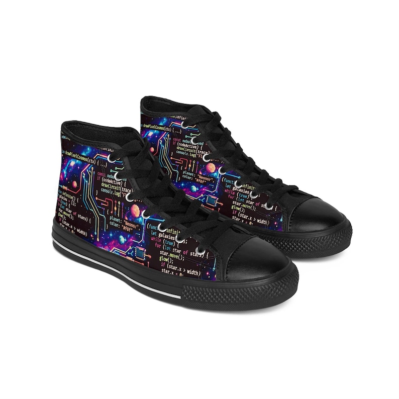 Galaxy Javascript Code Circuit-sneakers | Hoge schoenen afbeelding 1