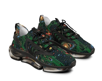 Galaxy Circuit Sneakers | Space Nebula Tech Print Sneakers