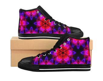 Neon Mandala Sneakers | High Top Sneakers