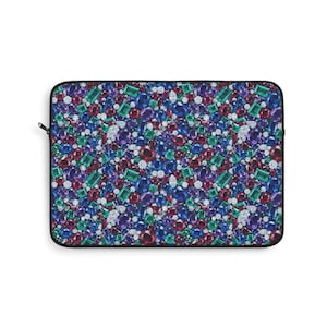Laptopfodral med ädelstensmönster | Färgglada juveler, Safir Smaragd Rubin Design