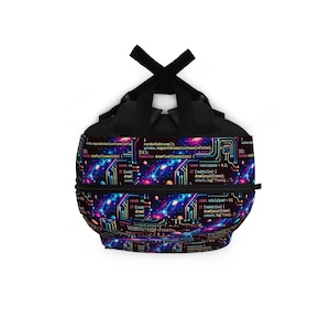 Galaxy Code Circuit Backpack | Programming Pattern, Space Tech Print image 5