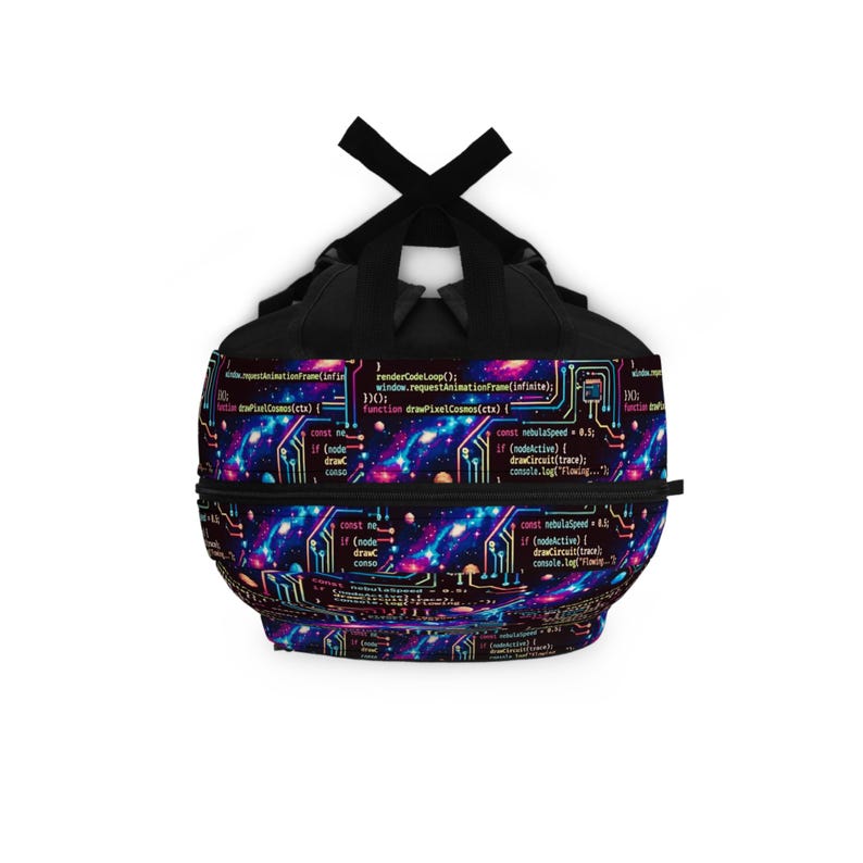 Galaxy Code Circuit Backpack | Programming Pattern, Space Tech Print image 5