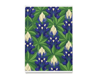 Bluebonnet Pattern Hardcover Journal | Floral A5 Notebook
