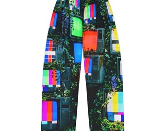 Retro Test Pattern TV Print Pajama Pants | All-Over Print