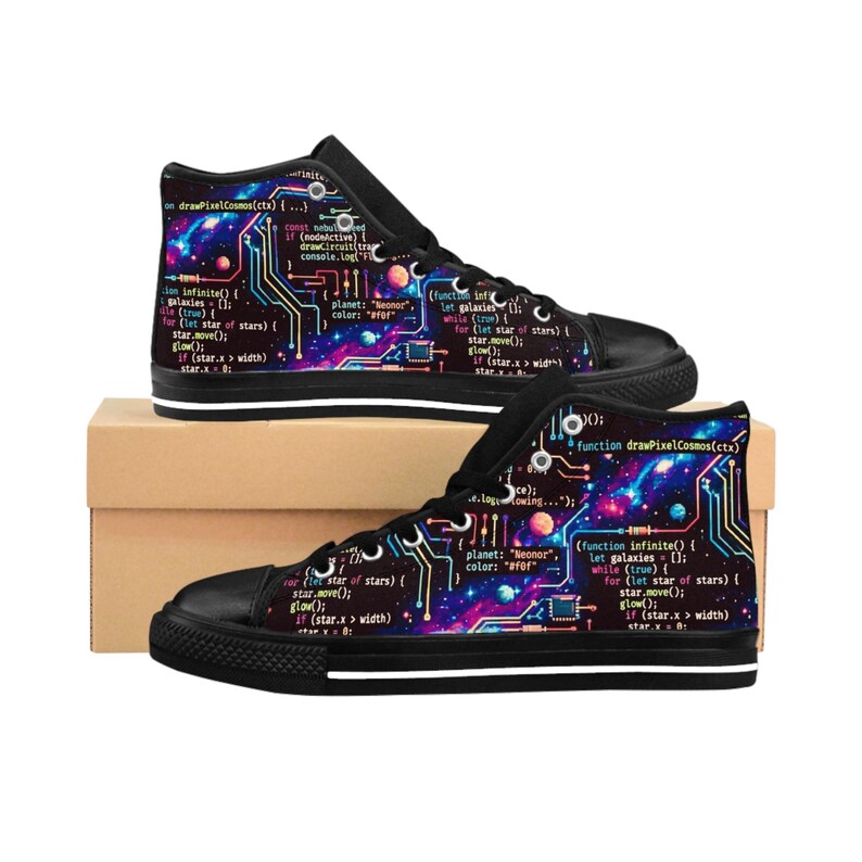 Galaxy Javascript Code Circuit-sneakers | Hoge schoenen afbeelding 2