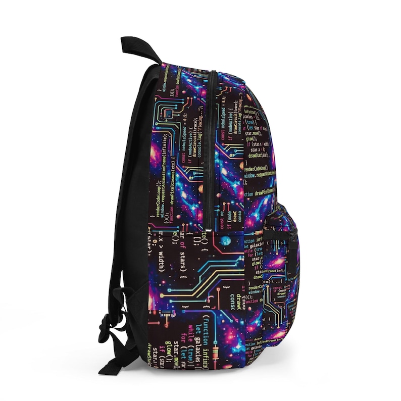 Galaxy Code Circuit Backpack | Programming Pattern, Space Tech Print image 2
