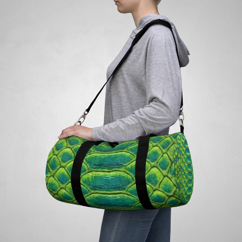 Snake Pattern Backpack Green Snake Skin Pattern Duffel Bag | Reptile Print Travel Bag - Etsy