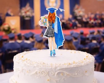 Custom Graduation Cake Topper For Girls, Class Of 2026 Cake Topper, Grad Party Decor, Senior Gift For Daughter, Graduation Gifts For Her