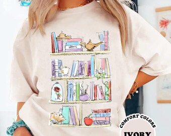 Princess Book Comfort Colors Shirt, Disneyland Teacher Librarian Shirt, Disneytrip Book Lover Shirt, Belle'S Library Shirt, Book Worm Shirt
