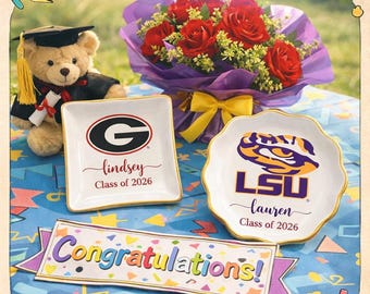 Custom Graduation Ring Dish Class of 2026 Personalized Jewelry Dish College Grad Gift Custom Name Trinket Dish Grad Party Favor Gift