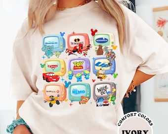 Retro DisneyPixar Movie Television Shirt, Retro DisneyPixar Movie Television Shirt, Disneyland Pixar Pier Shirt, Retro Disneyland TV Tee
