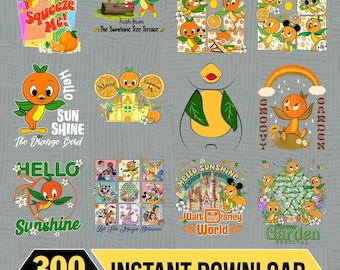 10+ Bundle Oranger Vogel PNG Download, Epcot Internationaler Blumen und Gartenfest Png, süßer oranger Vogel Epcot Center Png, magische Blüte Png