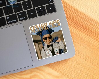 Look Who Graduated Photo Sticker, Custom Graduation Sticker With Name, Funny Senior 2026 Decal, Grad Gift