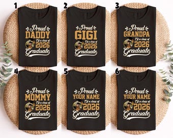 Personalized Graduation Shirt 2026, Custom Photo Family Matching Tee, Proud Mom of a 2026 Graduate Shirt, Senior 2026 Graduation Gift