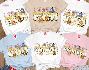 Custom Winnie the Pooh Mom Shirt, Pooh Mama Tee, Mama Bear The Pooh Sweatshirt, Family Trip Sweater, Mothers Day Shirt, Papa Bear Shirt