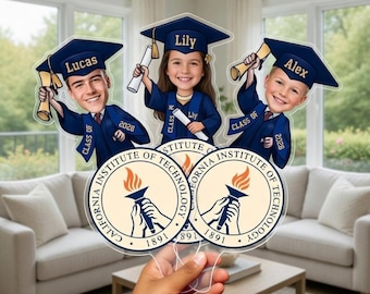 Custom Graduation Acrylic Sign Personalized Name Photo Handheld Grad Sign, Custom Graduation Gift, Graduation Party Decor Keepsake