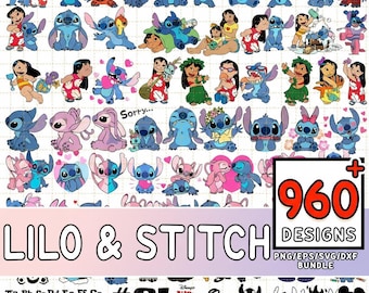 900+ Lilo und Stitch Aquarell Clipart, Lilo & Stitch PNG SVG Clipart, Lilo und Stitch, Sublimationsdesign, Shirt-Design, digitaler Download