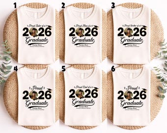Personalized Proud Family Senior 2026 Shirt with Photo, Class of 2026 Matching Graduation Celebration Shirt, Custom Picture Graduation Shirt
