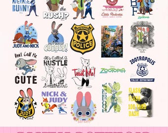 15+ PNGs Zootopia Digital Download, Disneyland Cartoon Characters Png, Zootropolis Zoomania, Disneyworld Zootopia Movie Png Download