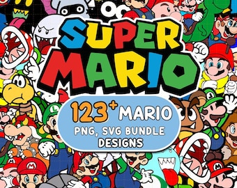 250 + Super Mario PNG-Bundle, Mario Cut-Dateien, Mario Clipart, Super Mario-Schrift, Mario PNG, Mario Familie svg, PNG mit Ebenen