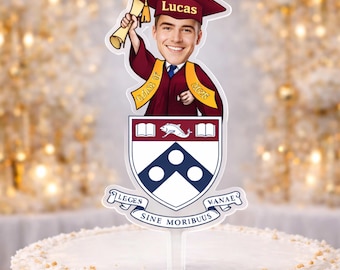 Personalized Photo Graduation Cake Topper: Class Of 2026 Party Supplies, College Graduation Favors, Congrats Grad Cake Decor