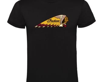 Vintage Feather Emblem Motorcycle Rider Tee - T Shirt For Indian Lovers