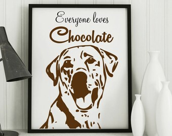 Chocolate Labrador, Lab art, Labrador, Dog lover gift lab, Labrador Retriever, Lab Art Print, Retriever Gifts, Labrador Poster,funny dog art