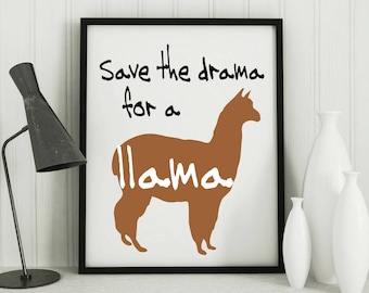 Alpaca gifts, art print, llama gift, wall art, llama art print