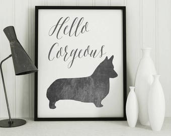 Corgi art prints, corgi gifts for dog lovers, Corgi artwork and home decor, Pembroke, funny dog art