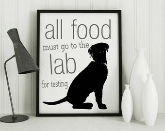 Labrador Retriever Art Print: Funny Dog Food Tester Decor