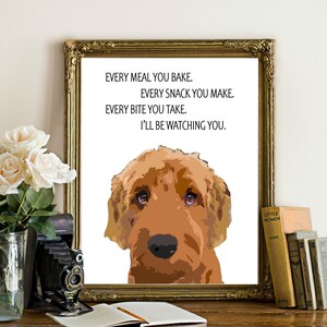 Golden doodle dog art print, quote, goldy print, dog lover gift