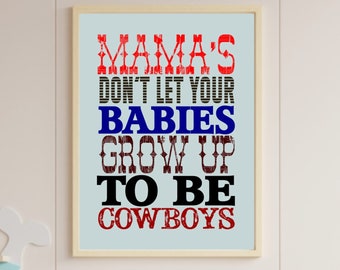 little cowboy art print, western wall decor, kids room art, nursery room decor, baby boy shower gift