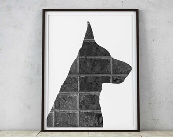 German Shepherd Modern Art Print,  Dog lover gifts, contemporary dog poster
