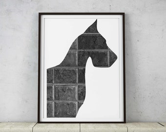 Great Dane Art Print,  Dog lover gift lab, contemporary dog poster, modern great dane