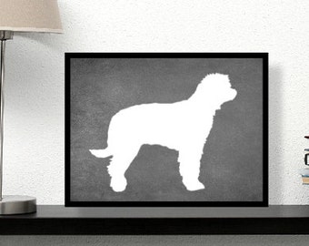 Labradoodle Art Print, Chalkboard, Labradoodle Silhouette, Dog lover Gift