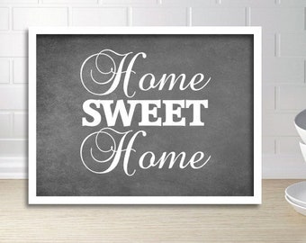 Printable, Home Sweet Home, Art Print, chalkboard art print, Wall Decor, housewarming gift, Instant download,