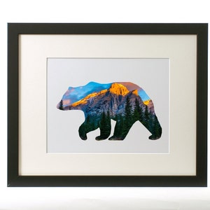 Bear Print for your cabin decor, Gift for cabin, bear lovers gift, cabin art print wall art, modern bear print, scenic mountains, landscape