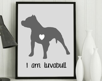 Modern Pitbull Dog Art Print Pitbull Silhouette Modern Wall | Etsy