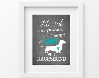 Dachshund Art Print, Dachshund dog gift, pet room decor