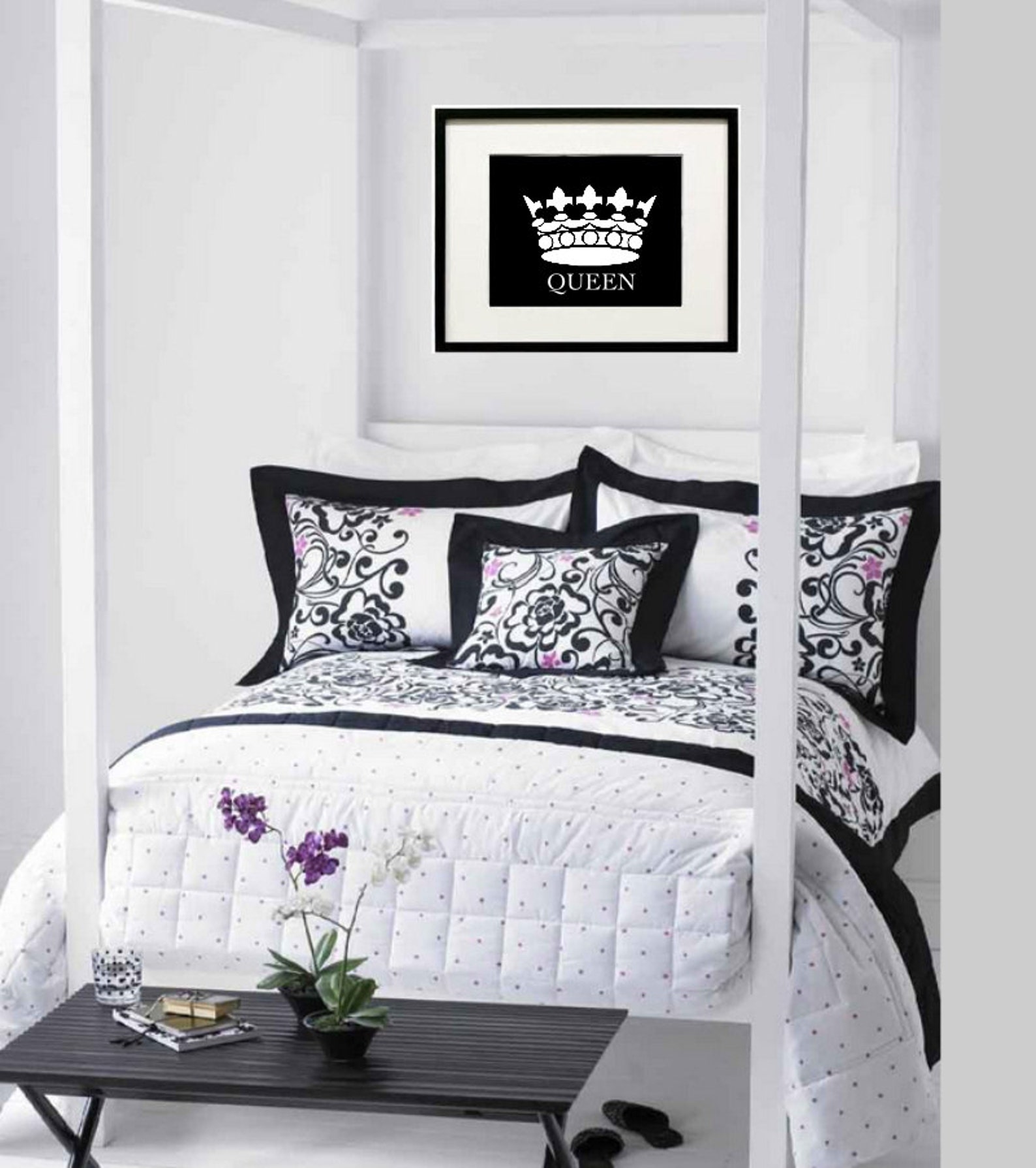 King and Queen Art Prints His and Her Crowns Modern Wall Etsy