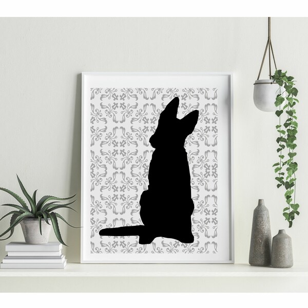 German Shepherd Art Print, dog lover gifts