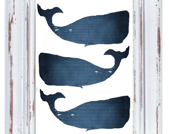 Moby Whale Art Print, Coastal Wall Decor, Whale Print, Beachhouse