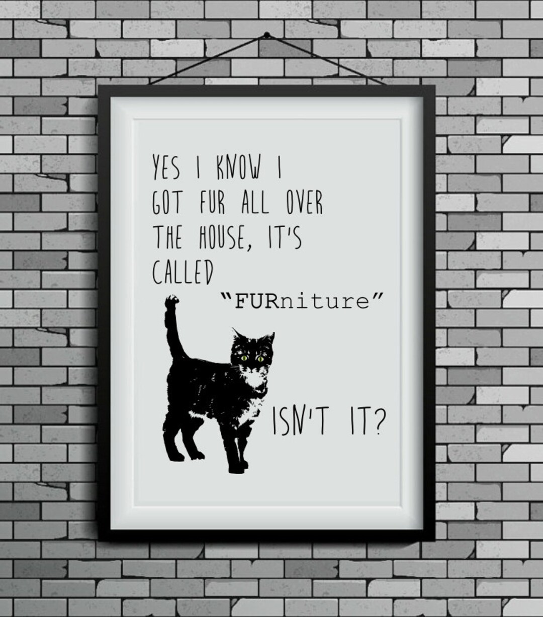 Funny Cat Art, Cat Print, Wall Decor, Cat Lover Gift Etsy