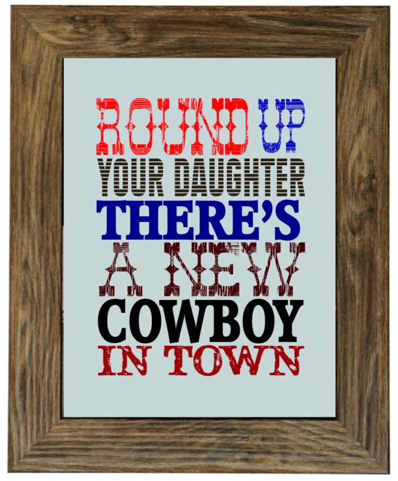 printable little cowboy nursery quote art print western