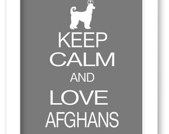 Afghan art print, Keep Calm and Love Afghans, Modern Wall Decor