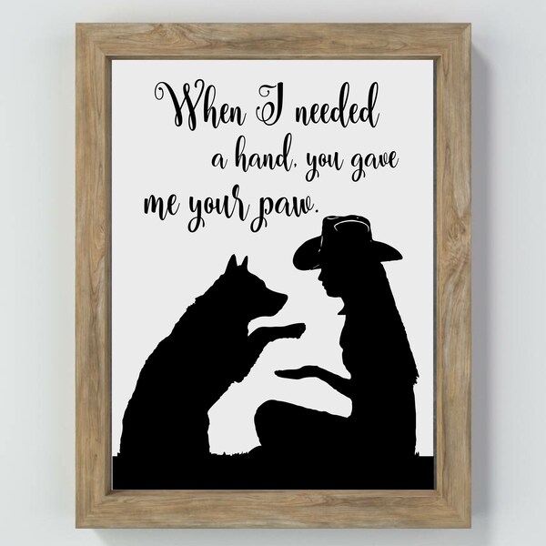 Australian Cattle Dog Print: Cowgirl and Dog Wall Art