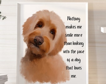 Golden Doodle Dog Art Print, Goldendoodle gifts