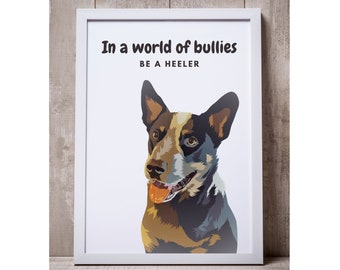 Australian Cattle Dog Art Print: Aussy Dog Wall Decor